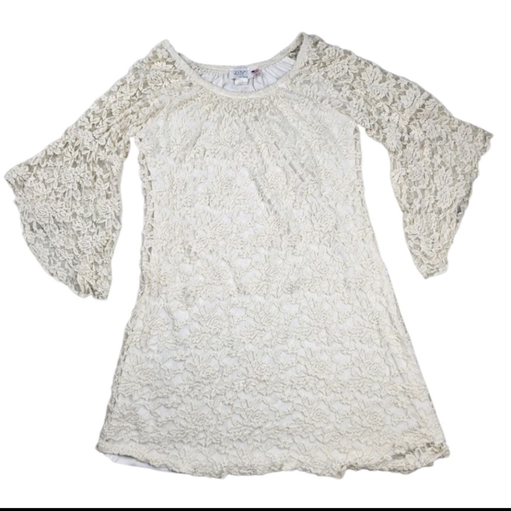 Jody California Ivory Lace Dress Size Large‎ Boho